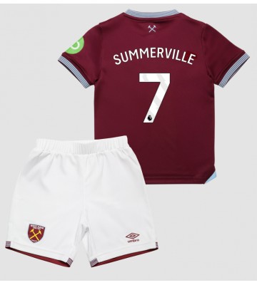 West Ham United Crysencio Summerville #7 Prima Maglia Bambino 2025-26 Manica Corta (+ Pantaloni corti)